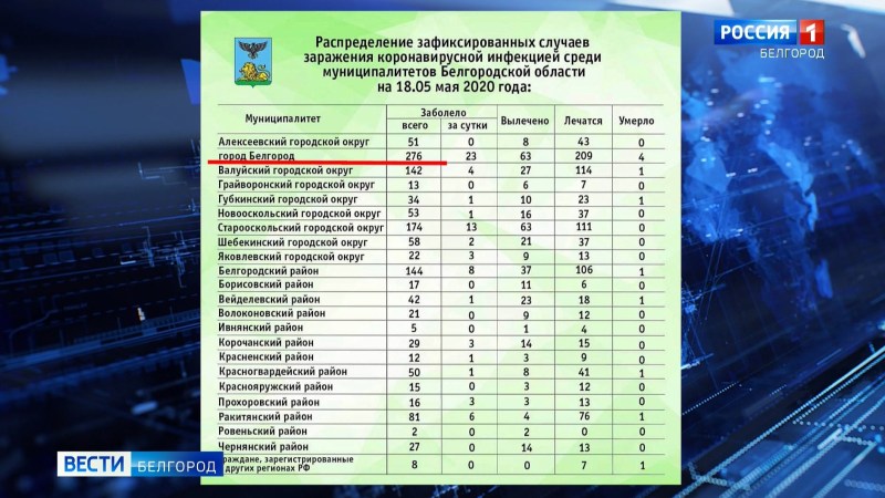 Koronavirus in the Belgorod Region by districts