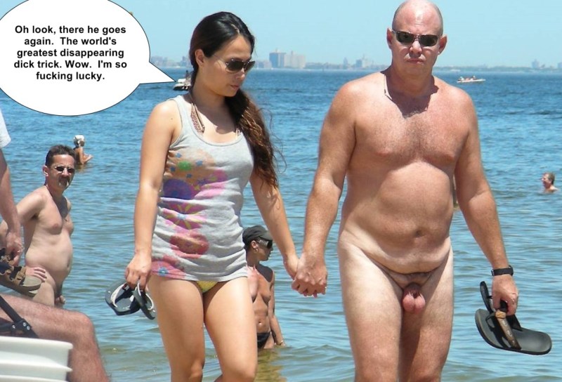 Naked men and women on the beach