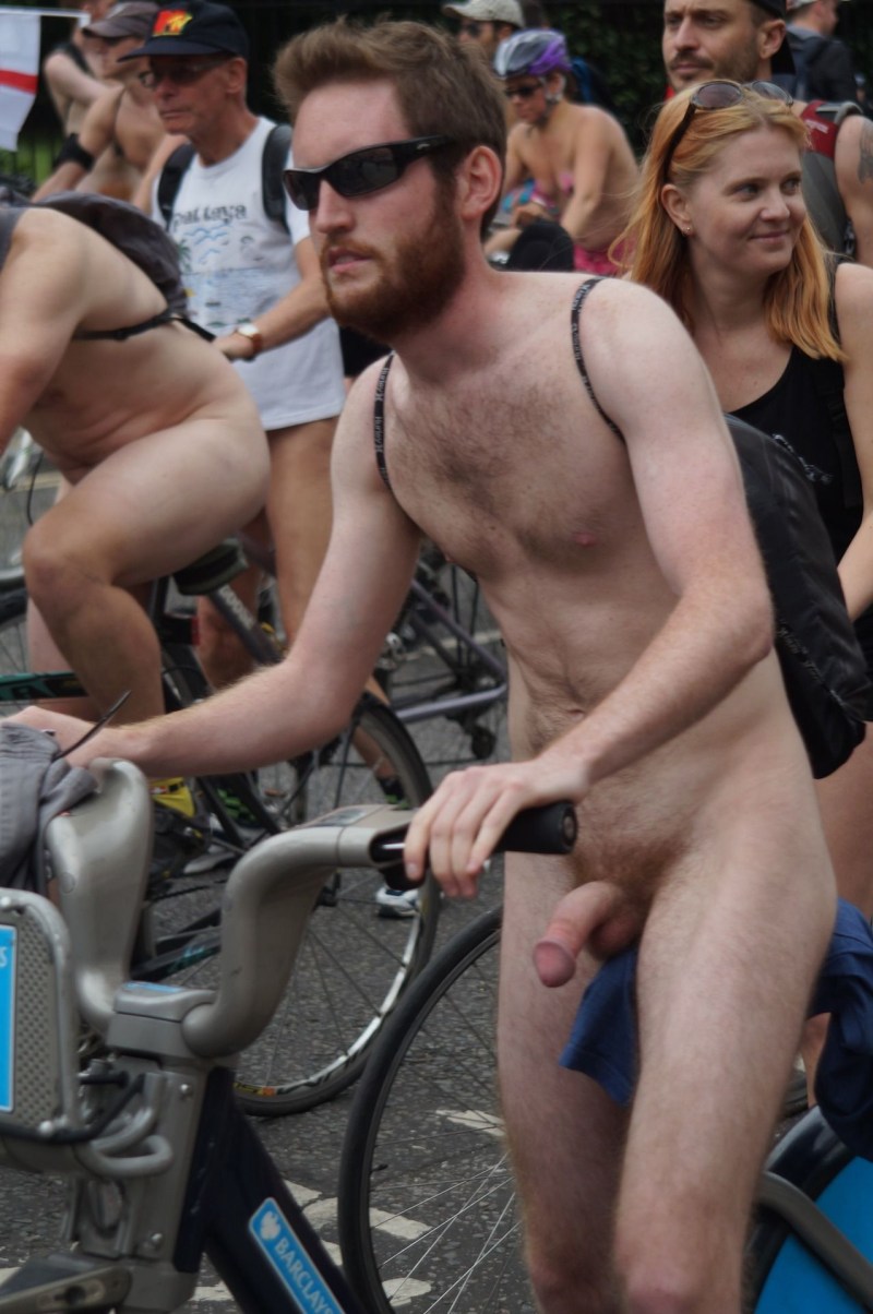 Naked bike racket with an erection