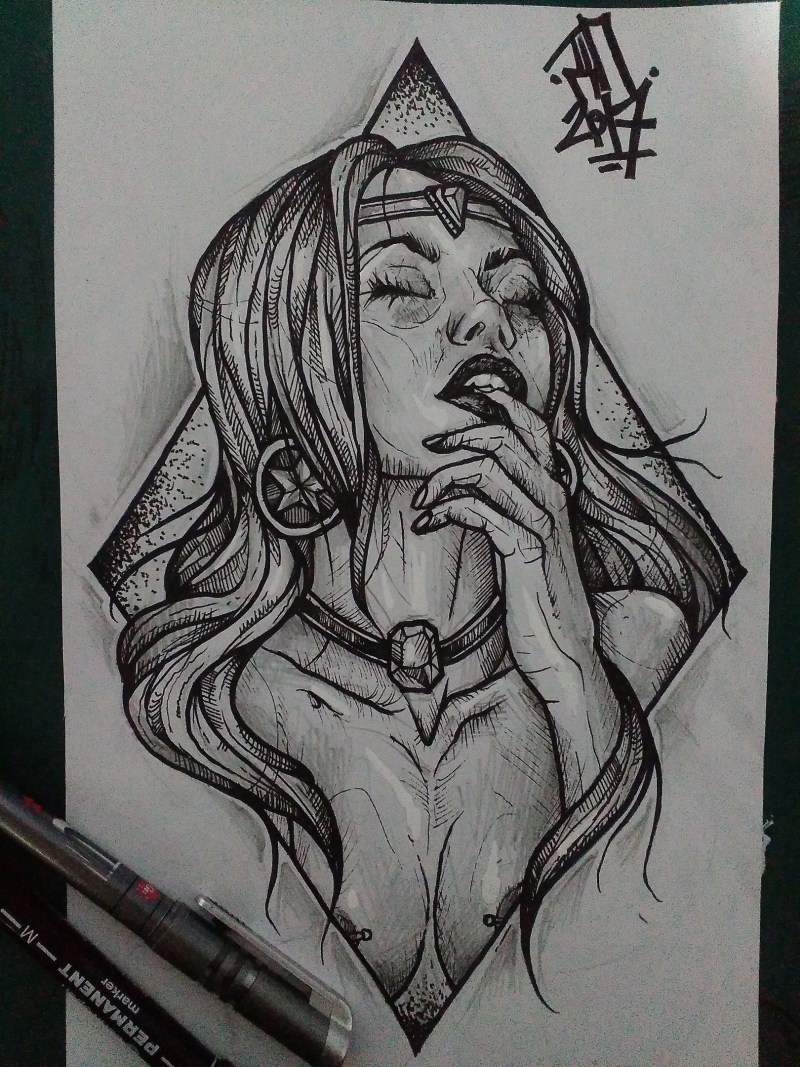Sukkub tattoo sketch for a girl