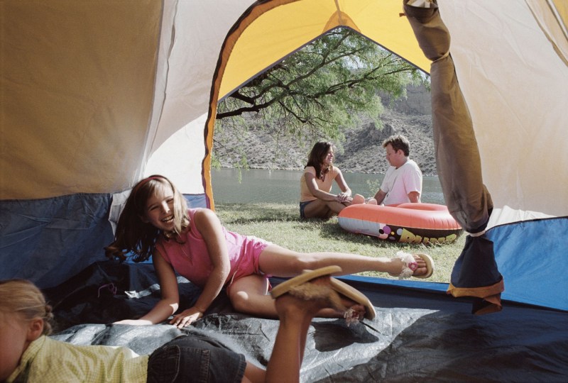 Hidden camera in a tent