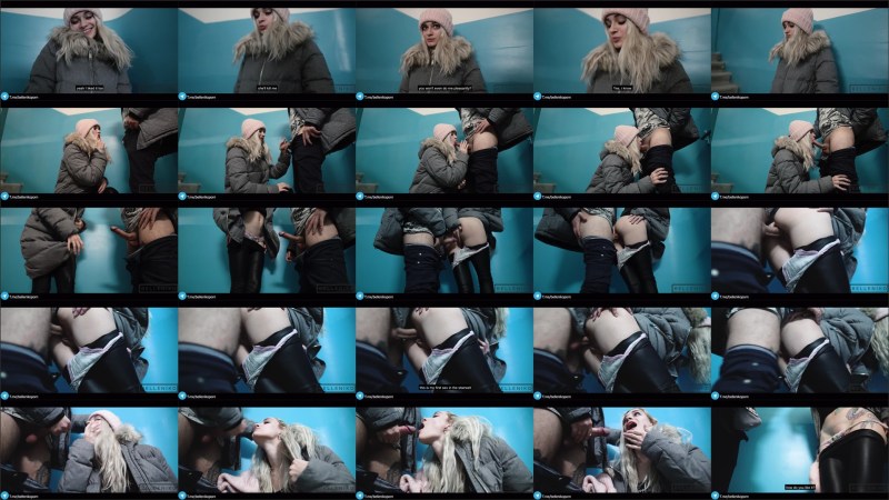 Double penetration into a girl in stockings standing