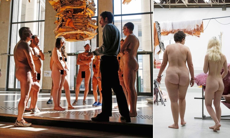Naked visitors in the museum