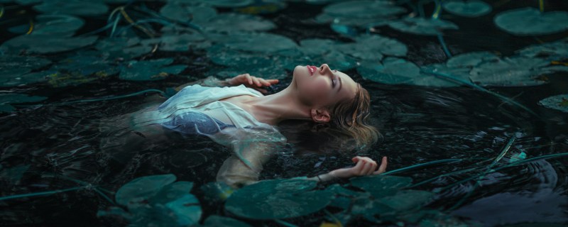 Photo shoot by the water girl Lake