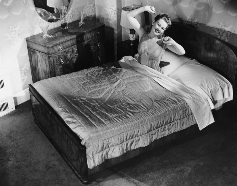 Soviet woman in bed