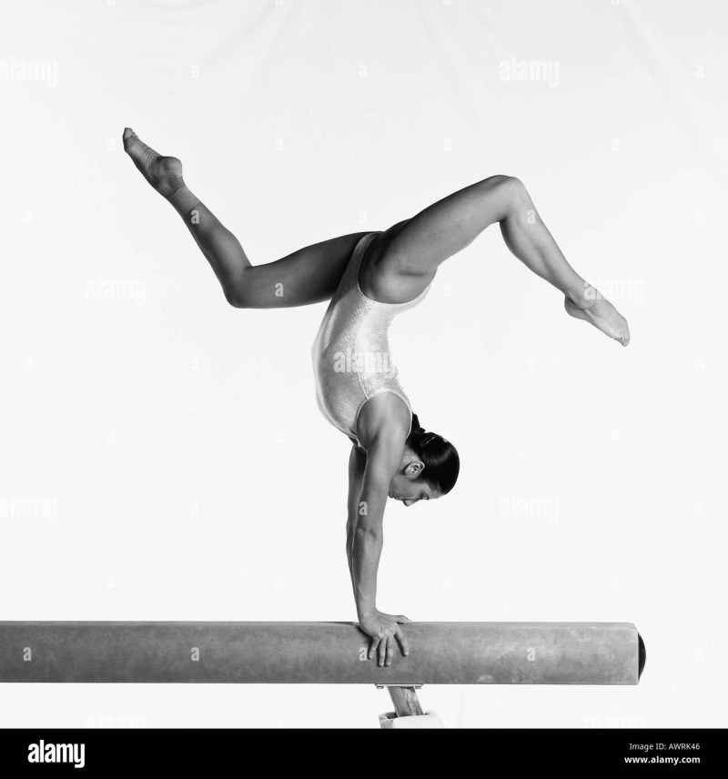 Gymnasts in transparent panties