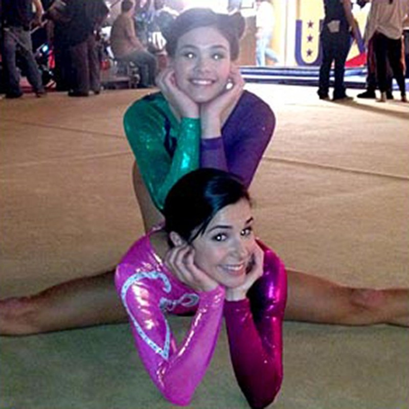 Sports girls stretching