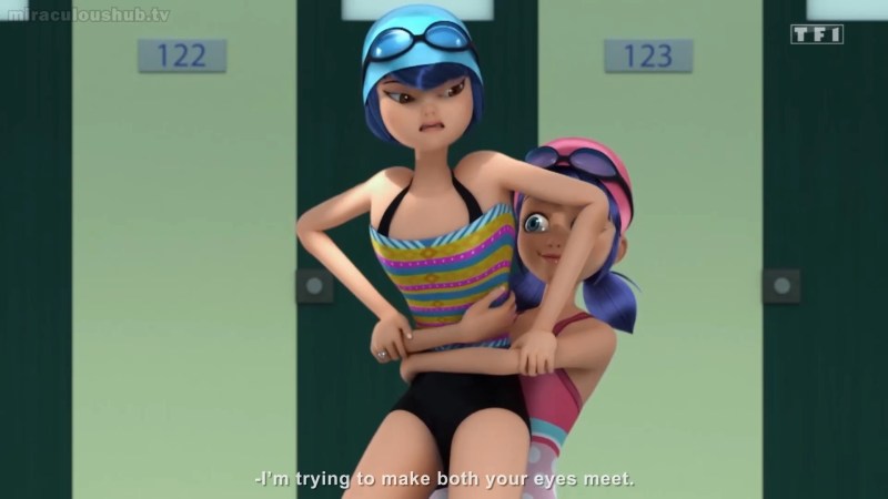 Girls in the bikini on the race