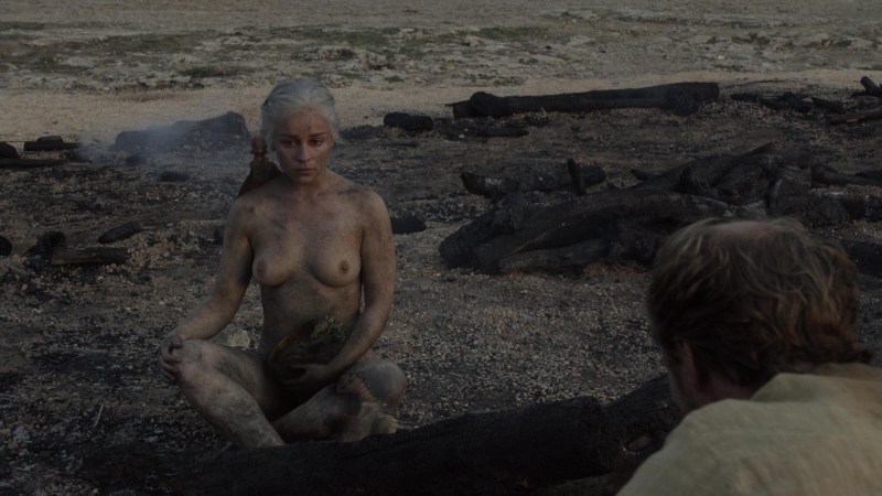 Naked Emilia Clark in the series Game of Thrones