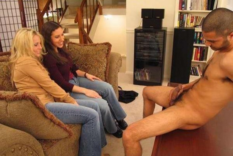 A man touches a woman