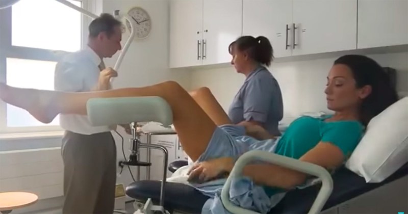 Medical examination of girls at school