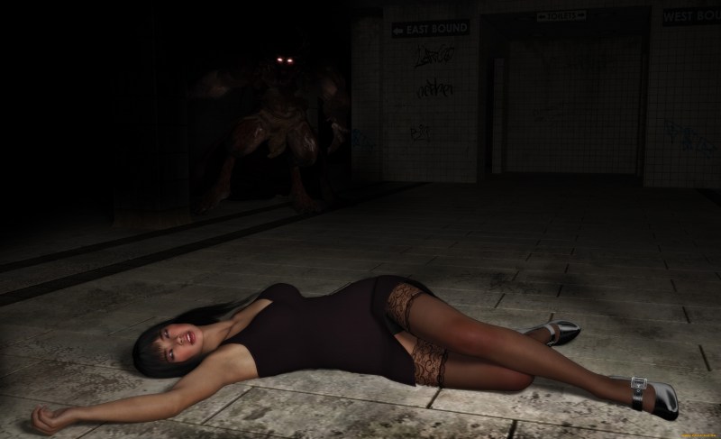 Murdered girl in stockings