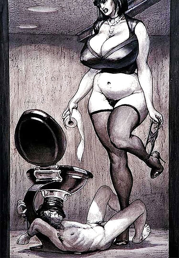 Fat women dominate the drawings