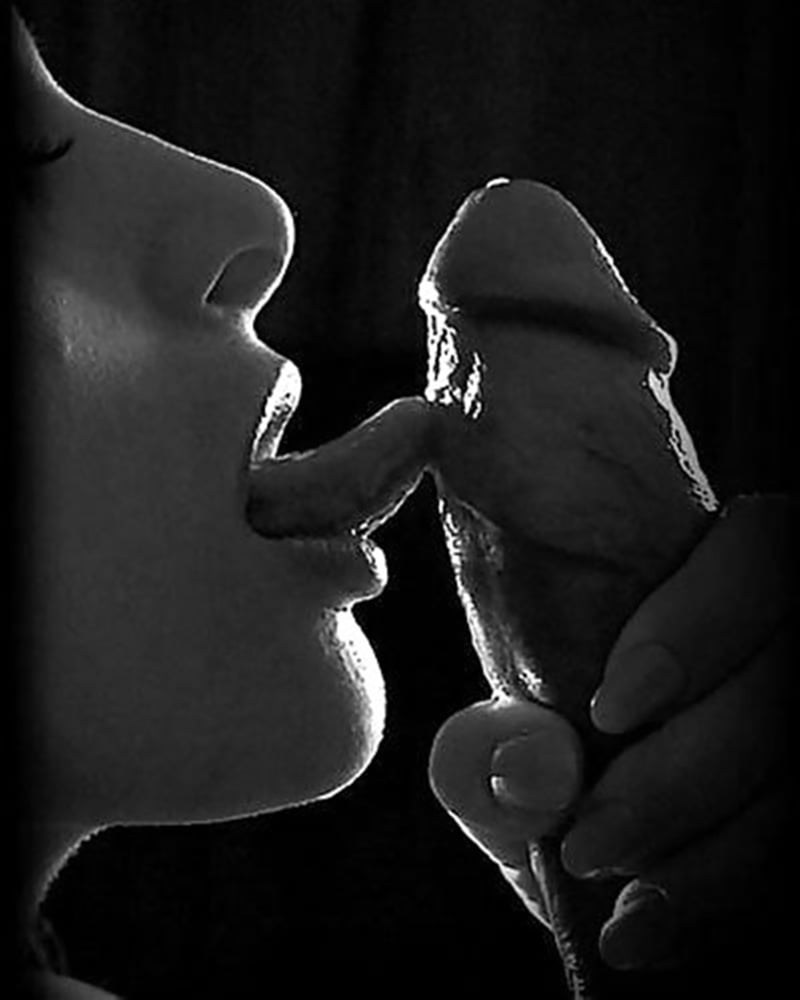 A passionate kiss of a member