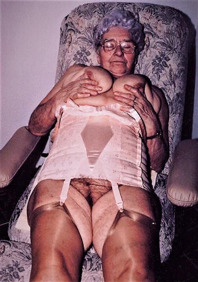 Grandma is very old without panties