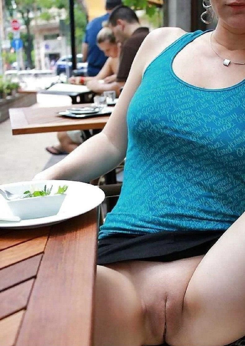 Without panties under clothes