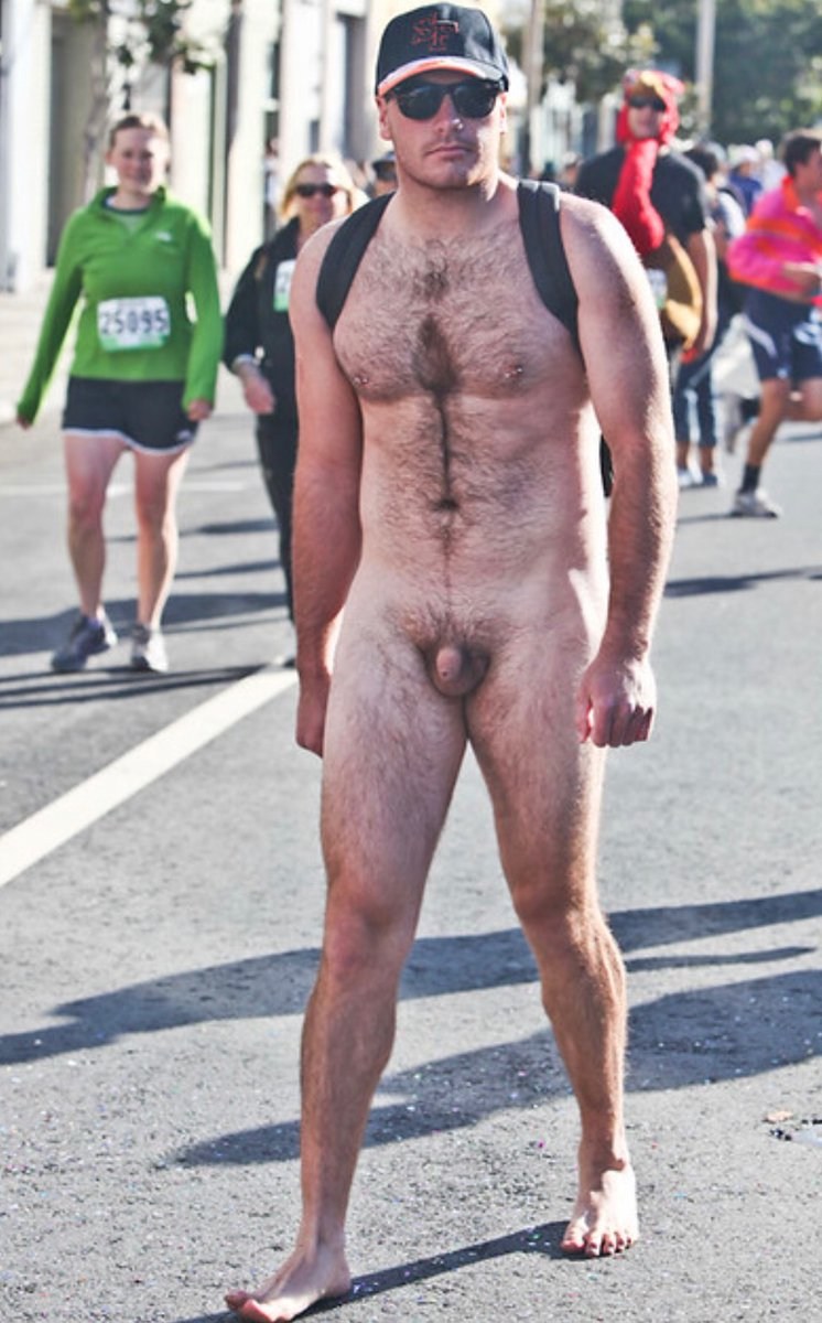 Naked gay is an exhibitionist without panties