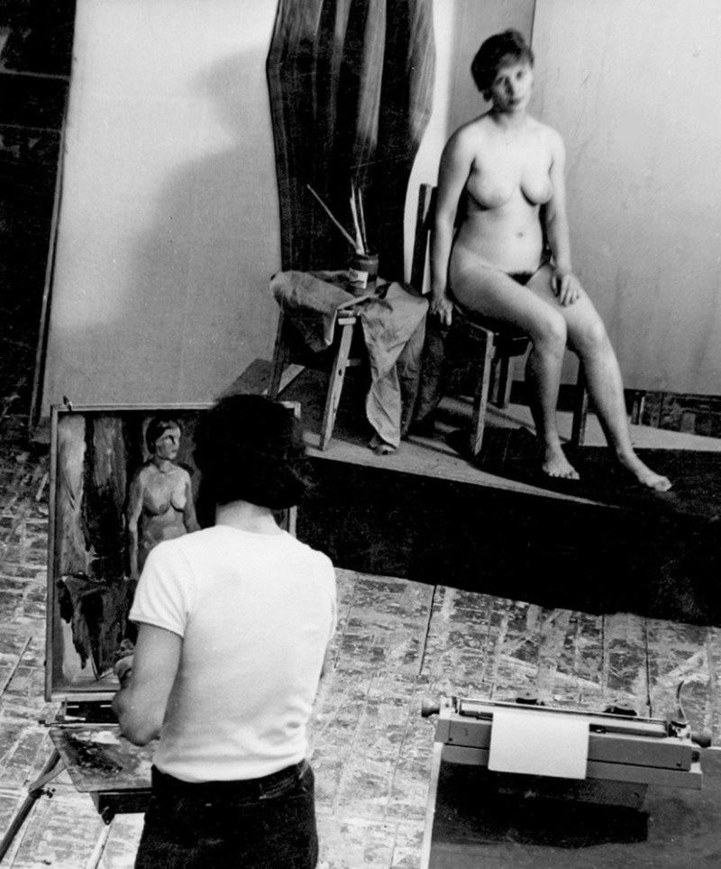 Nasters and model in art studios