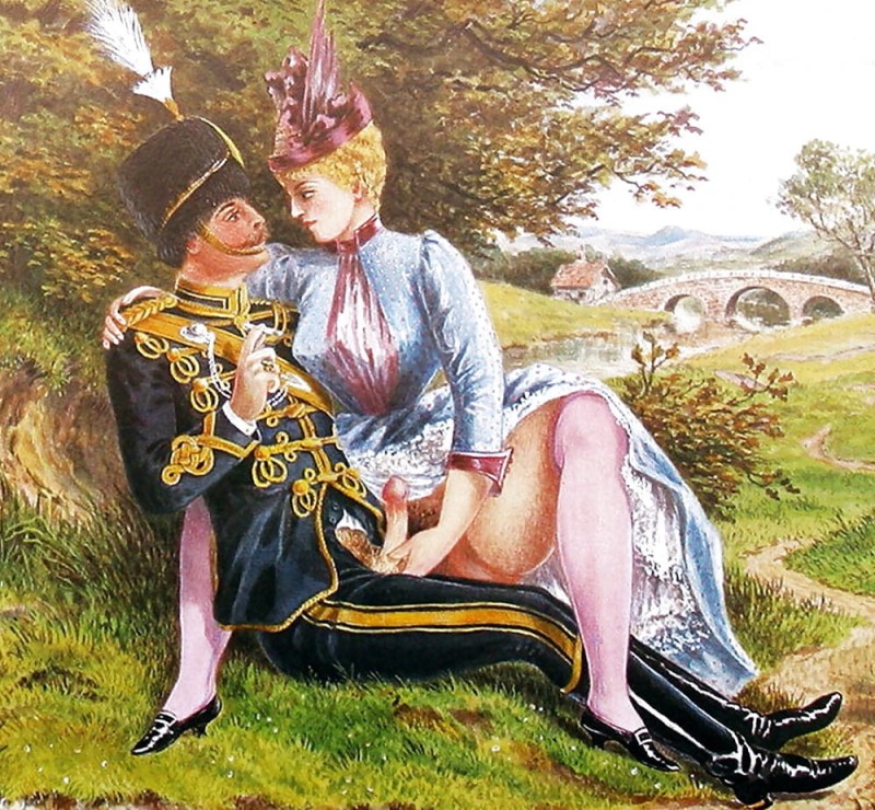 Erotic drawings of ladies and hussars
