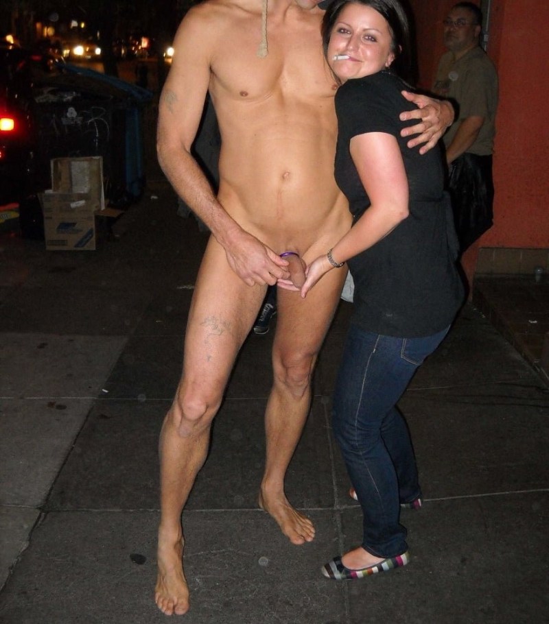 Naked guys in front of dressed