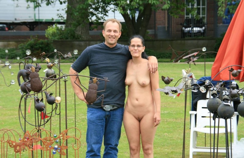 Naked women with dressed men
