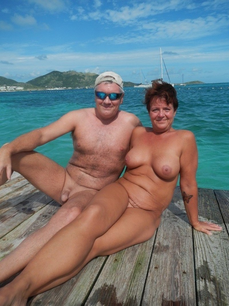 Elderly nudists with boys
