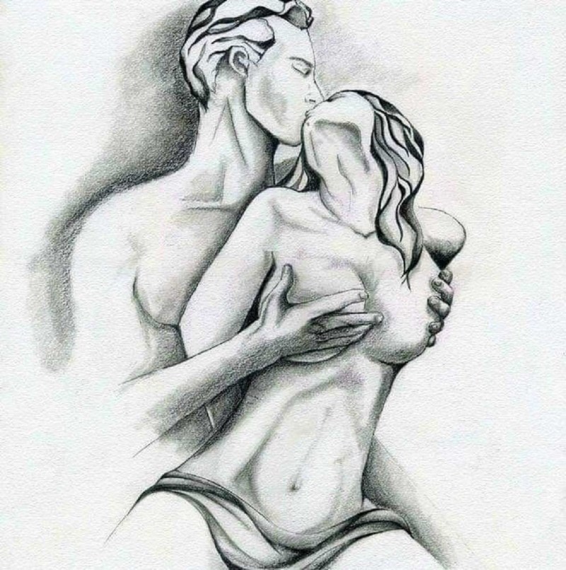 Erotic drawings with a pencil