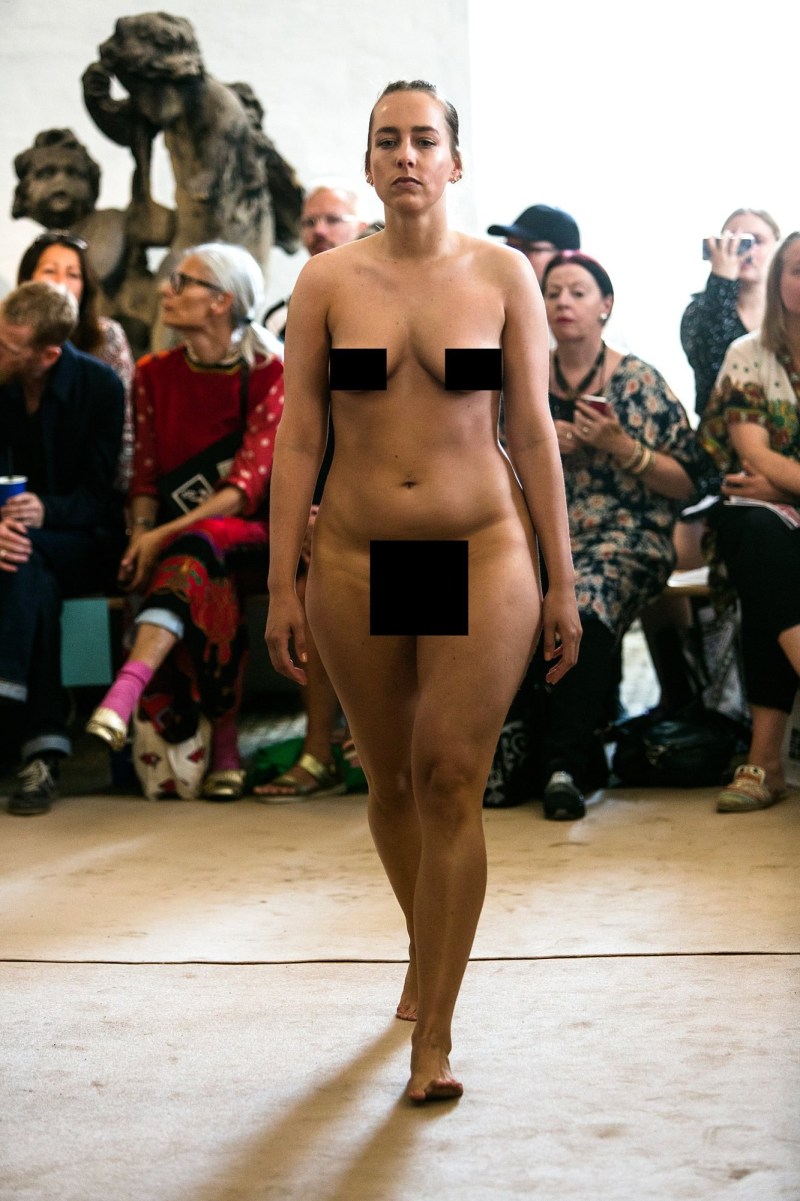 Fashion show of naked women