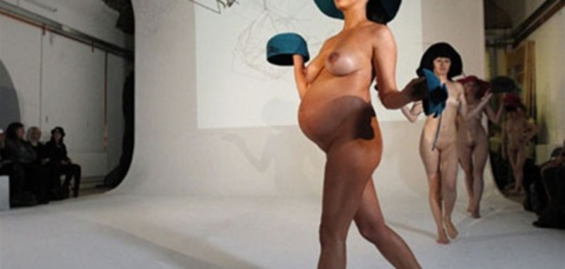 Naked thick models on the podium