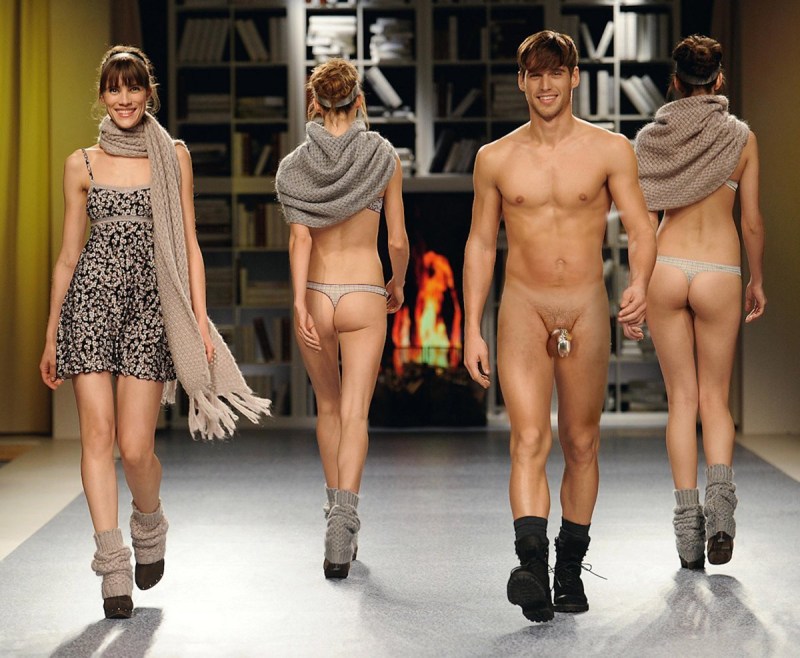 Guys without panties on the catwalk