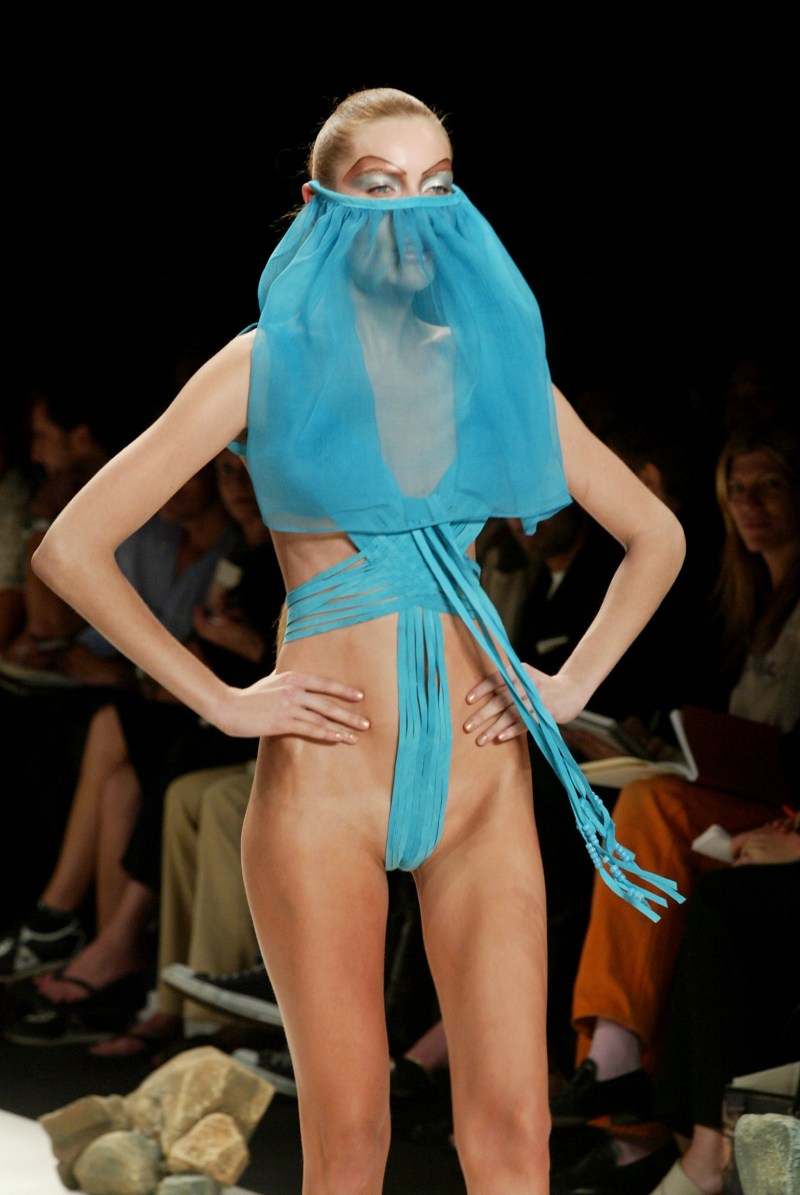 Transparent panties on the catwalk