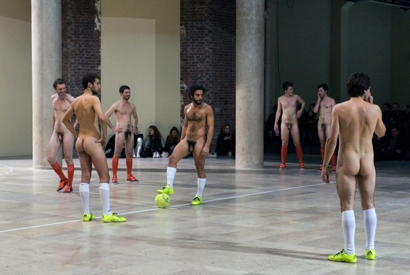 Naked football players without panties