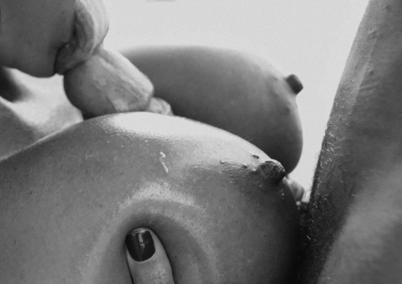 Member between boobs black