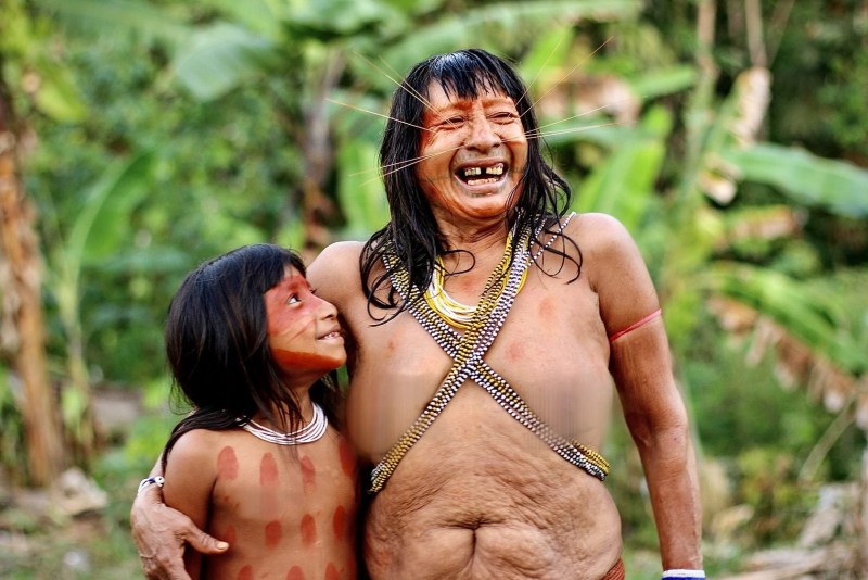 Naked wild tribes of the Amazon