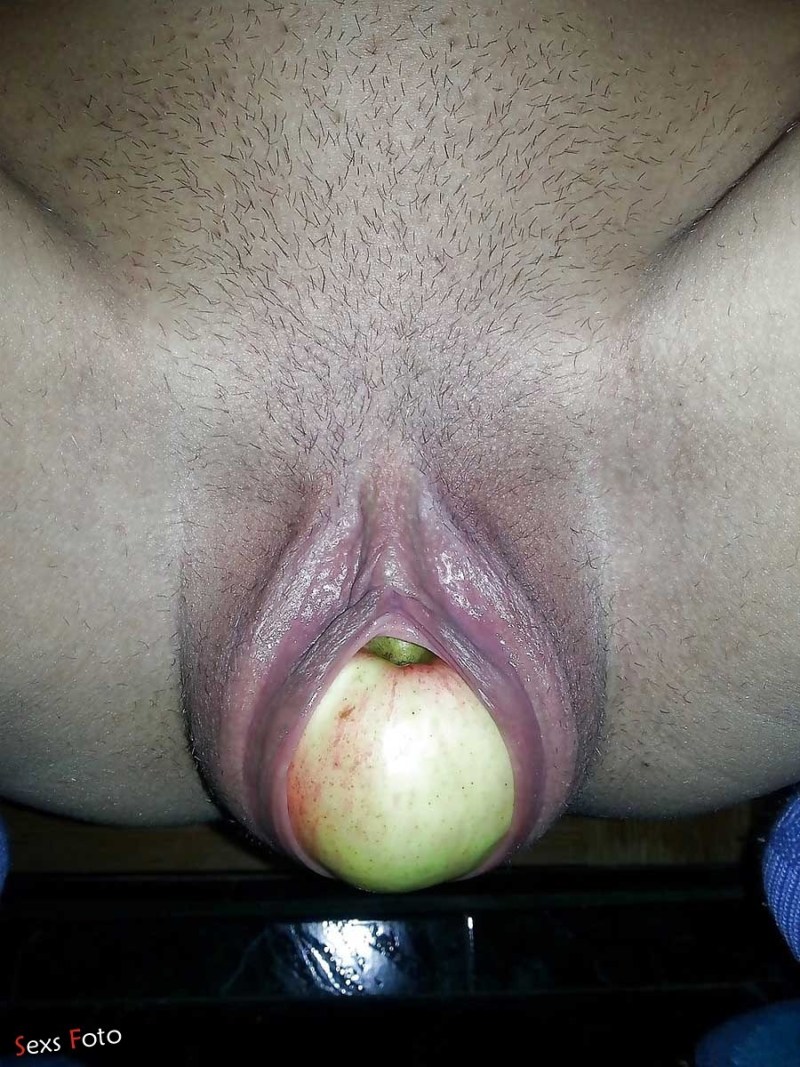 Different fruits in the vagina