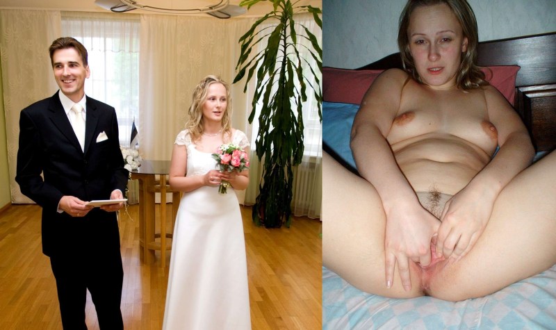 Married couples dressed and undressed