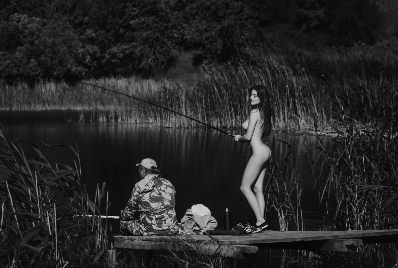 Beautiful girls on fishing nude