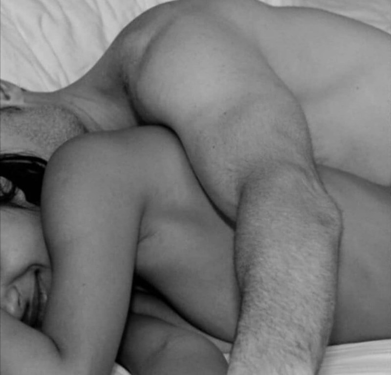 Erotic hugs in bed