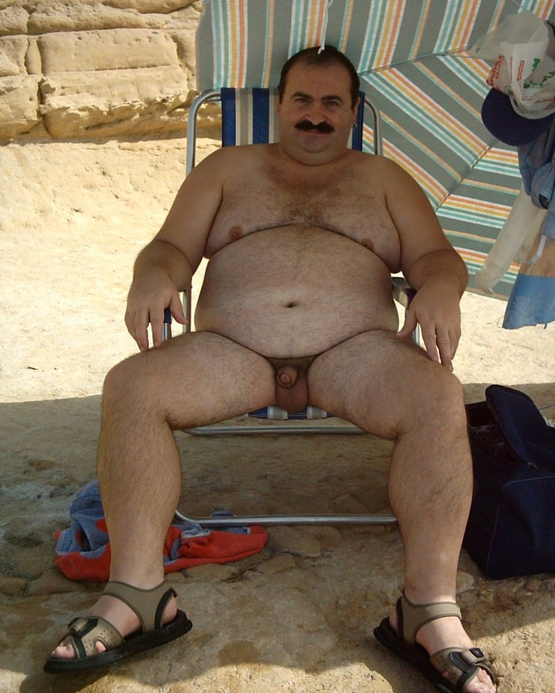 Fat guys are completely naked