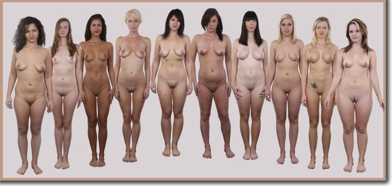 Naked women of different complexes