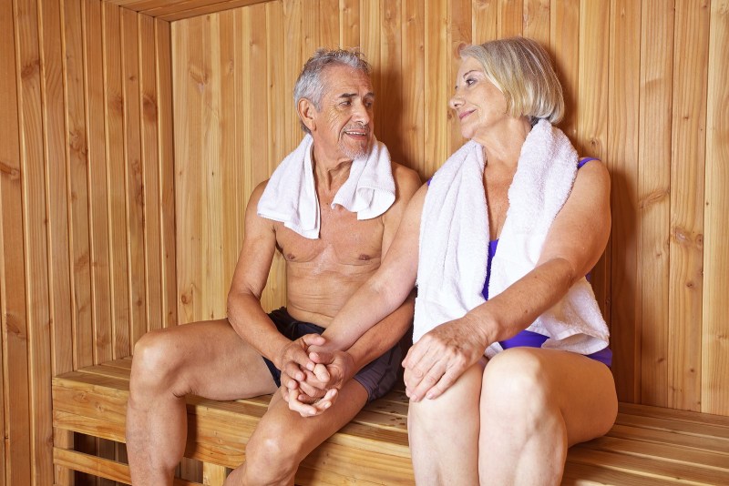 Pensioners in the bathhouse