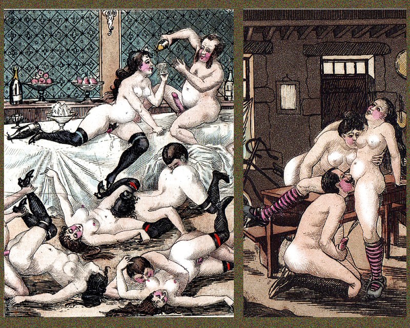 Erotic engravings of orgy