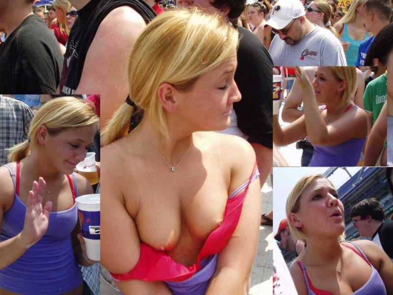 Tits fell in a public place