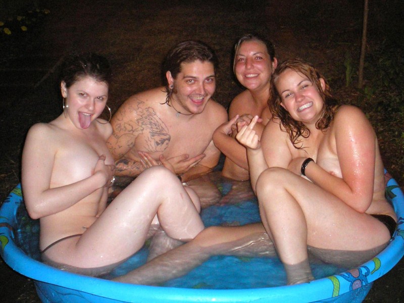 Naked women are taken by surprise