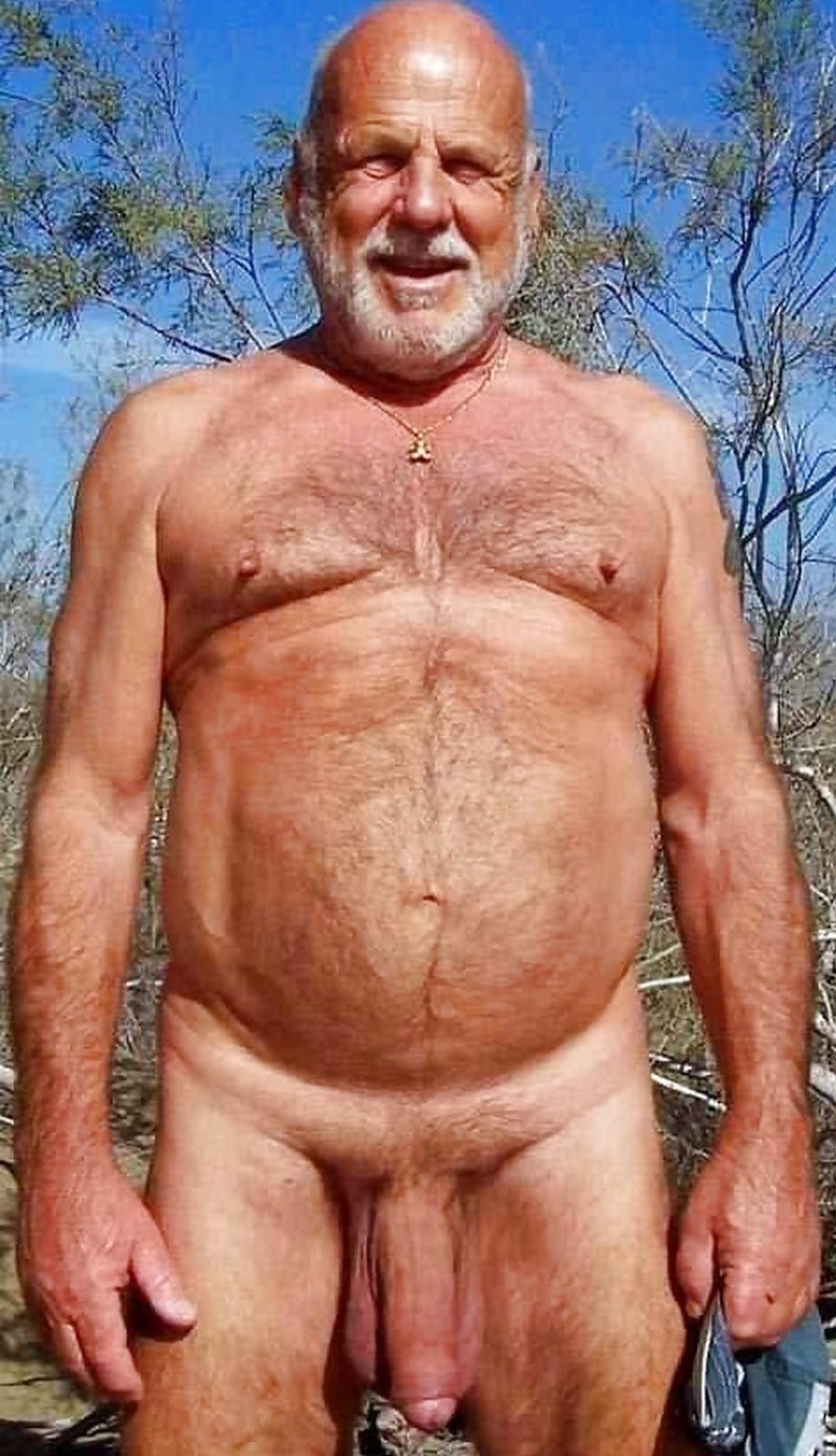 Elderly men are naked