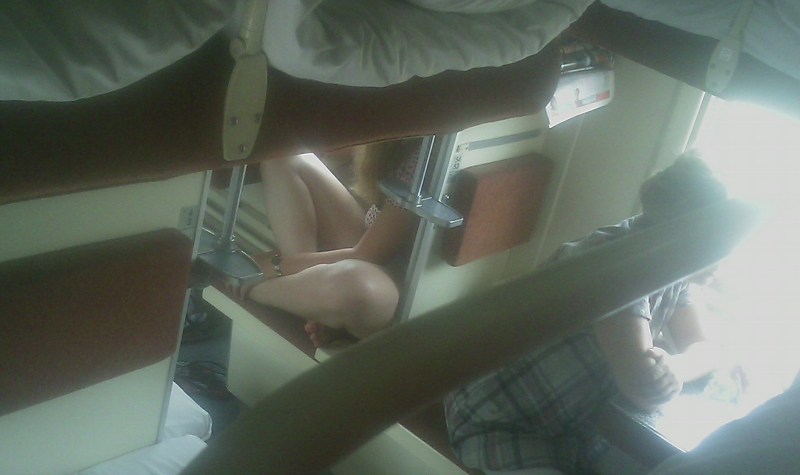 Peeping on the train