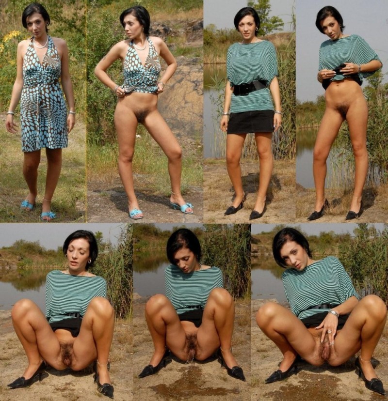 Collage dressed and stripped girls