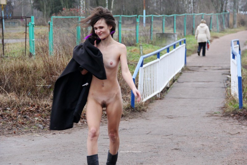 Forced to walk naked along the street