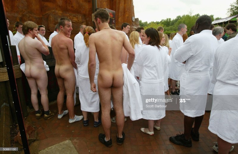 Naked men on a medical examination
