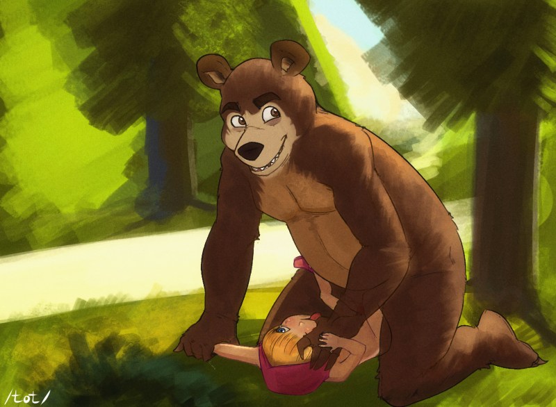 Naked Masha and Bear Cartoon